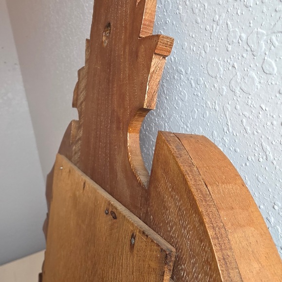 Antique 19th Century Wood Mirror Shelf Ornate Carved Wall Mount Storage Box Lid - Picture 13 of 13